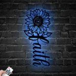 Spiritual Religious Metal Sign Sunflower Faith 1