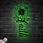 Spiritual Religious Metal Sign Sunflower Faith 1