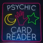 Spiritual Religious Neon Sign Artistic Psychic Card 1