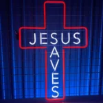 Spiritual Religious Neon Sign Christmas Jesus Save Cross Led 1