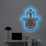 Spiritual Religious Neon Sign Hamsa 1