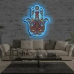 Spiritual Religious Neon Sign Hamsa 1