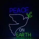 Spiritual Religious Neon Sign Peace On Earth Led 1