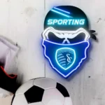 Sporting Kansas City Neon Sign Fc Skull 1