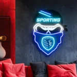 Sporting Kansas City Neon Sign Fc Skull 1