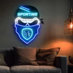 Sporting Kansas City Neon Sign Fc Skull 1
