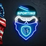 Sporting Kansas City Neon Sign Fc Skull 1