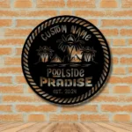 Sports Metal Sign Artistic Poolside 1