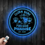 Sports Metal Sign Artistic Poolside 1