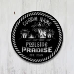 Sports Metal Sign Artistic Poolside 1
