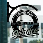 Sports Metal Sign Bespoke Logo Bowler Metal Hanging Sign Car Garage Decor 1