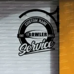 Sports Metal Sign Bespoke Logo Bowler Metal Hanging Sign Car Garage Decor 1