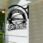 Sports Metal Sign Bespoke Logo Bowler Metal Hanging Sign Car Garage Decor 1