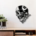 Sports Metal Sign Custom American Flag Billiard Skull 1