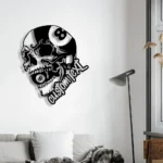 Sports Metal Sign Custom American Flag Billiard Skull 1