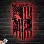 Sports Metal Sign Custom American Flag Father Daughter Motocross Biker 1