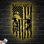 Sports Metal Sign Custom American Flag Father Daughter Motocross Biker 1