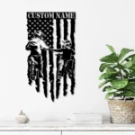 Sports Metal Sign Custom American Flag Father Daughter Motocross Biker 1