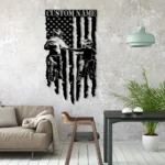 Sports Metal Sign Custom American Flag Father Daughter Motocross Biker 1