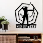 Sports Metal Sign Custom Archery Girl 1