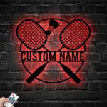 Sports Metal Sign Custom Badminton Racket 1