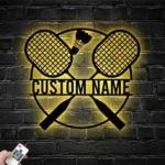 Sports Metal Sign Custom Badminton Racket 1