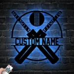Sports Metal Sign Custom Ball Cricket Bat 1