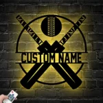 Sports Metal Sign Custom Ball Cricket Bat 1