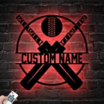 Sports Metal Sign Custom Ball Cricket Bat 1