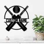 Sports Metal Sign Custom Ball Cricket Bat 1