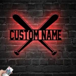 Sports Metal Sign Custom Bat Baseball 1