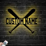 Sports Metal Sign Custom Bat Baseball 1
