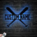 Sports Metal Sign Custom Bat Baseball 1