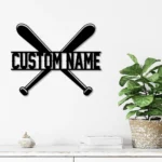 Sports Metal Sign Custom Bat Baseball 1