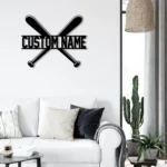 Sports Metal Sign Custom Bat Baseball 1