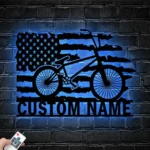 Sports Metal Sign Custom Bmx Bike Us Flag 1