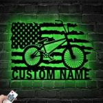 Sports Metal Sign Custom Bmx Bike Us Flag 1