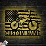 Sports Metal Sign Custom Bmx Bike Us Flag 1