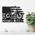 Sports Metal Sign Custom Bmx Bike Us Flag 1