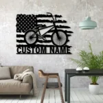 Sports Metal Sign Custom Bmx Bike Us Flag 1