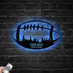Sports Metal Sign Custom Chicago Skyline Us Football 1