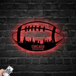 Sports Metal Sign Custom Chicago Skyline Us Football 1