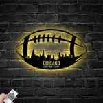 Sports Metal Sign Custom Chicago Skyline Us Football 1