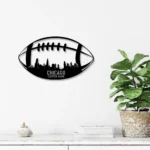 Sports Metal Sign Custom Chicago Skyline Us Football 1