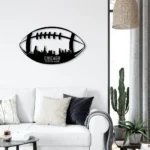 Sports Metal Sign Custom Chicago Skyline Us Football 1