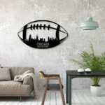 Sports Metal Sign Custom Chicago Skyline Us Football 1