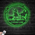 Sports Metal Sign Custom Cowboy Roping 1