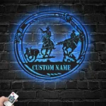 Sports Metal Sign Custom Cowboy Roping 1