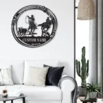 Sports Metal Sign Custom Cowboy Roping 1