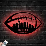 Sports Metal Sign Custom Dallas Skyline American Football 1